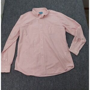 Castaway Nantuckit Shirt Mens XL Pink Pin Striped Button Down Long Sleeve Logo